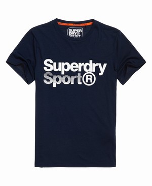 Superdry Core Sport Graphic Férfi Pólók Sötétkék | CFLDG4713